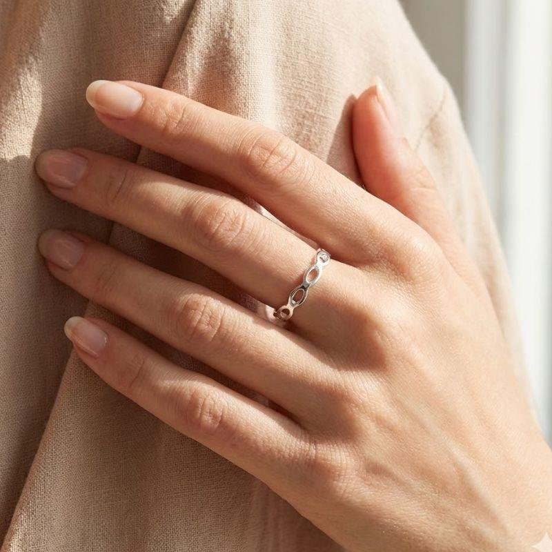 ANEL ELOS VAZADOS DE PRATA 925