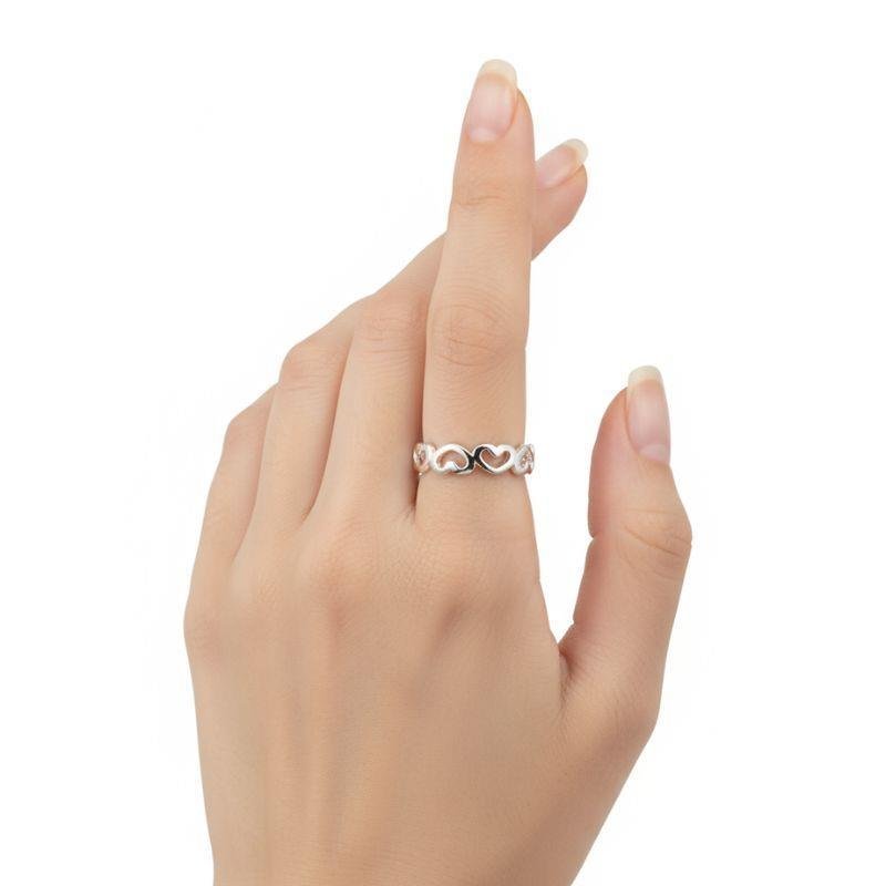 ANEL CORAÇÕES DE PRATA