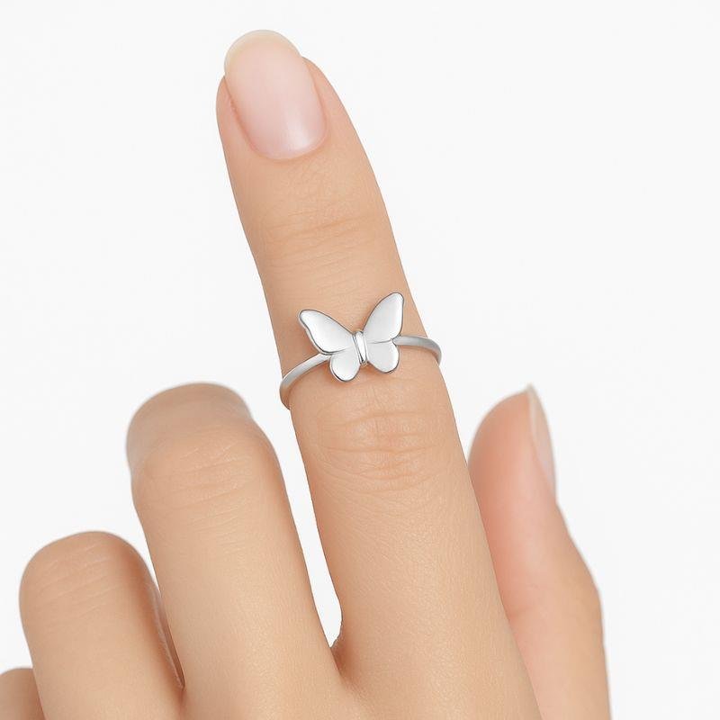 ANEL FALANGE BORBOLETA PRATA