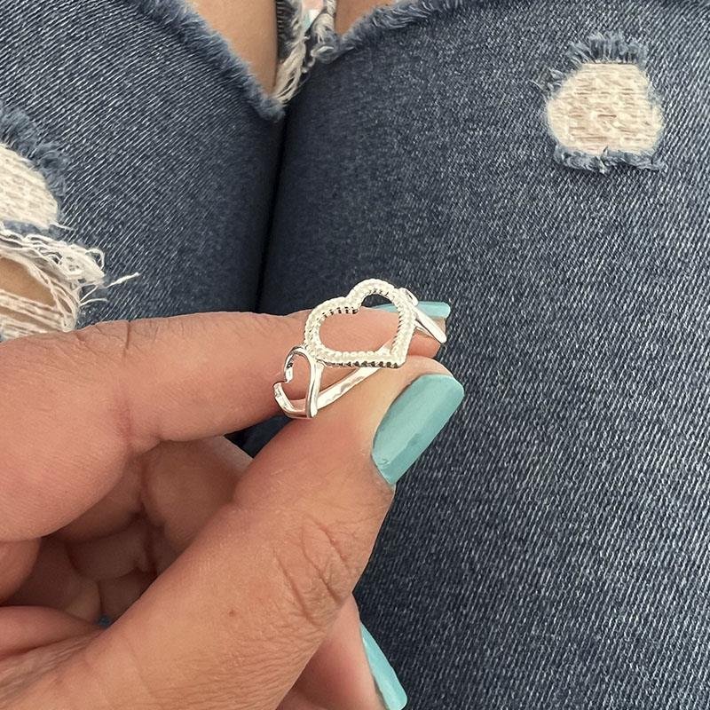 ANEL TRÊS CORAÇÕES PRATA