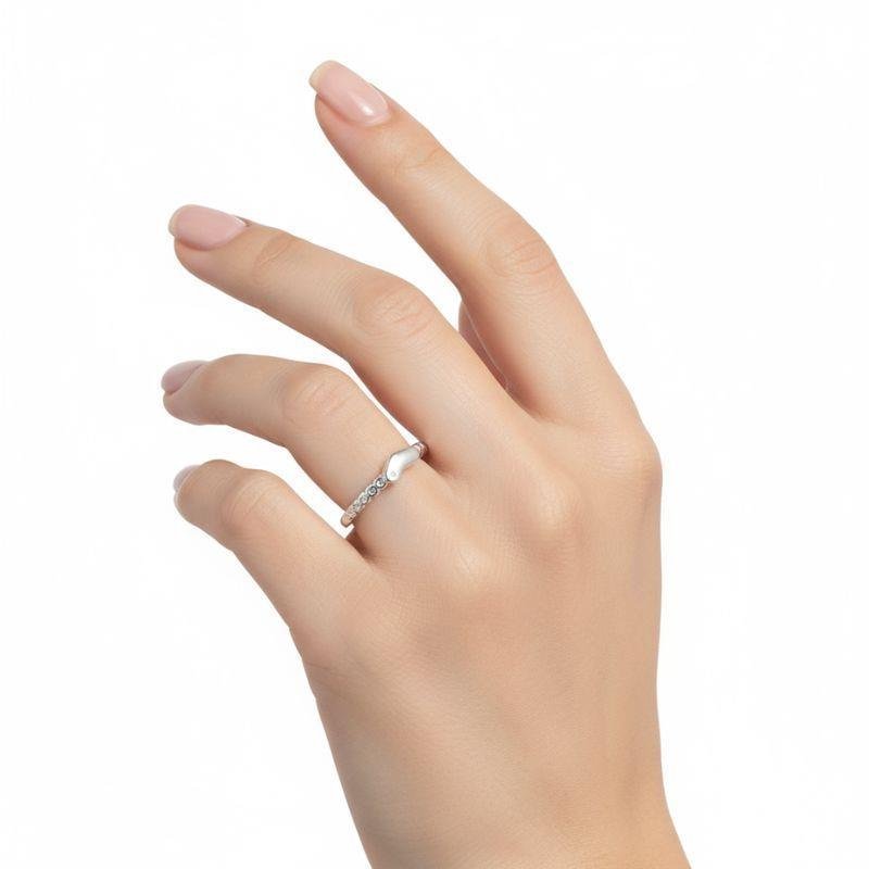 ANEL CORAÇÃO DE PRATA