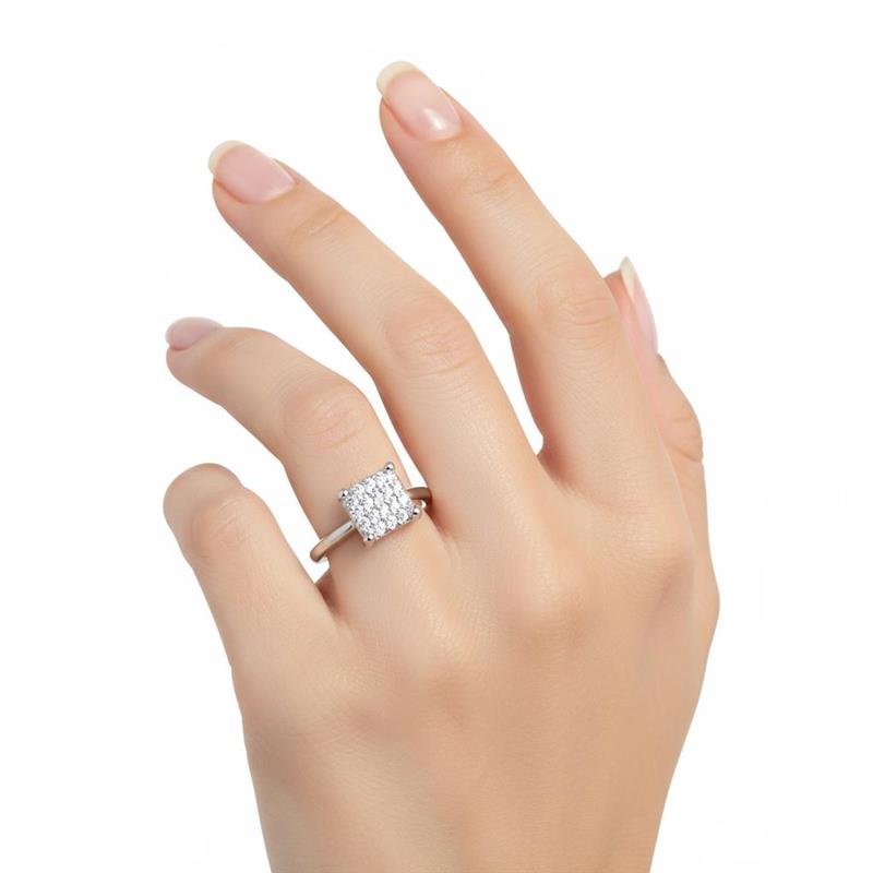 ANEL QUADRADO DE PRATA