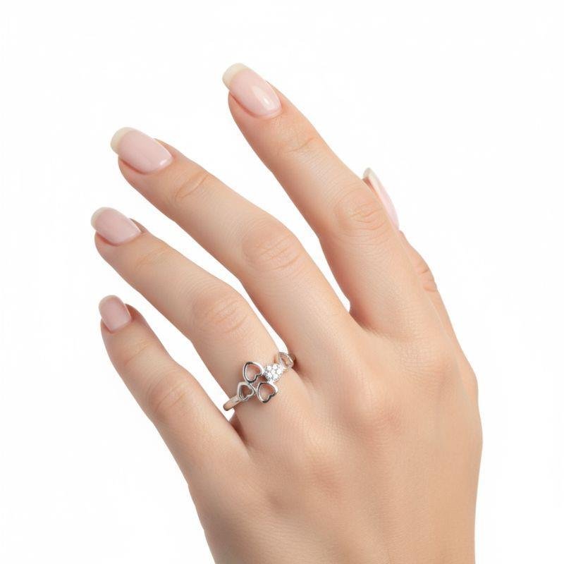 ANEL CORAÇÕES DE PRATA