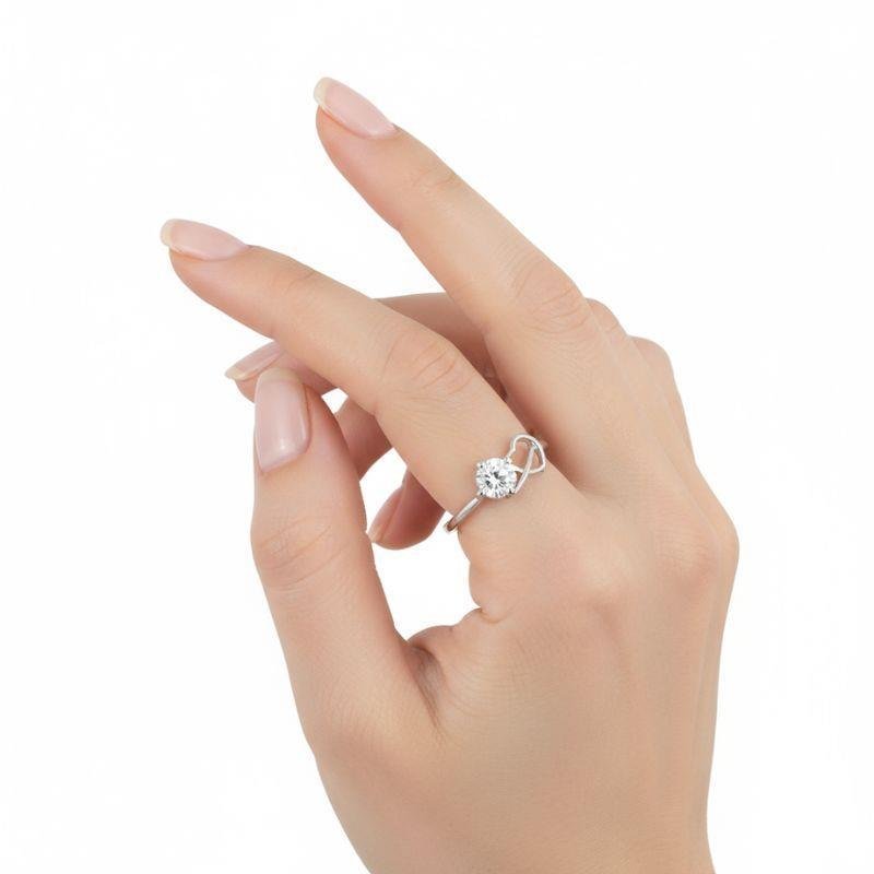 ANEL CORAÇÃO COM ZIRCÔNIA DE PRATA