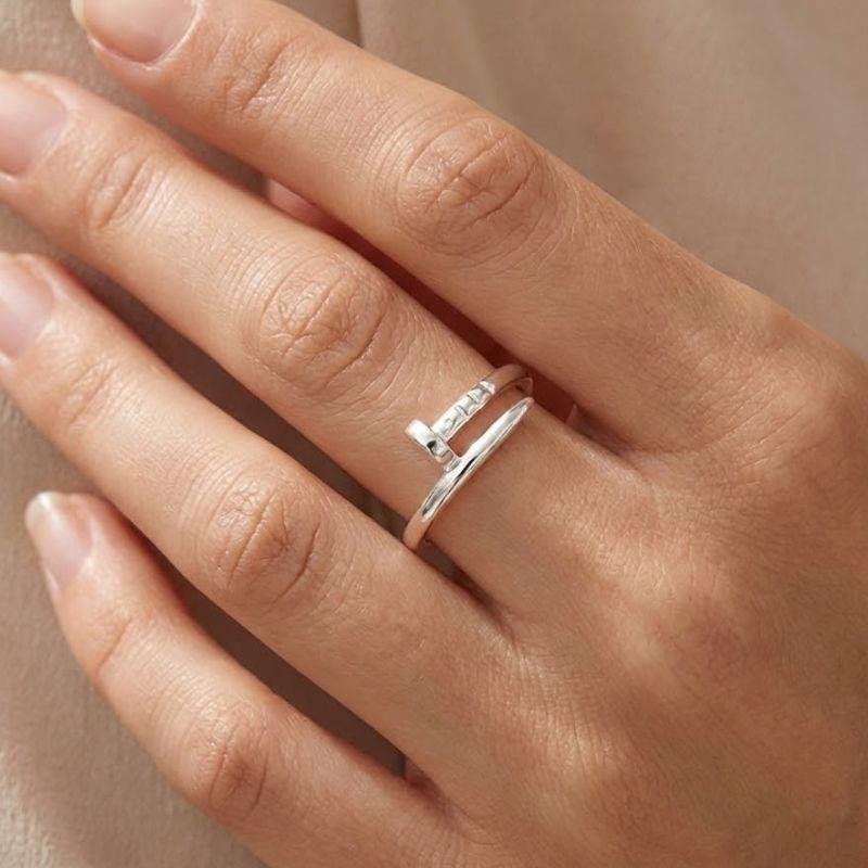 ANEL PREGO DE PRATA 925