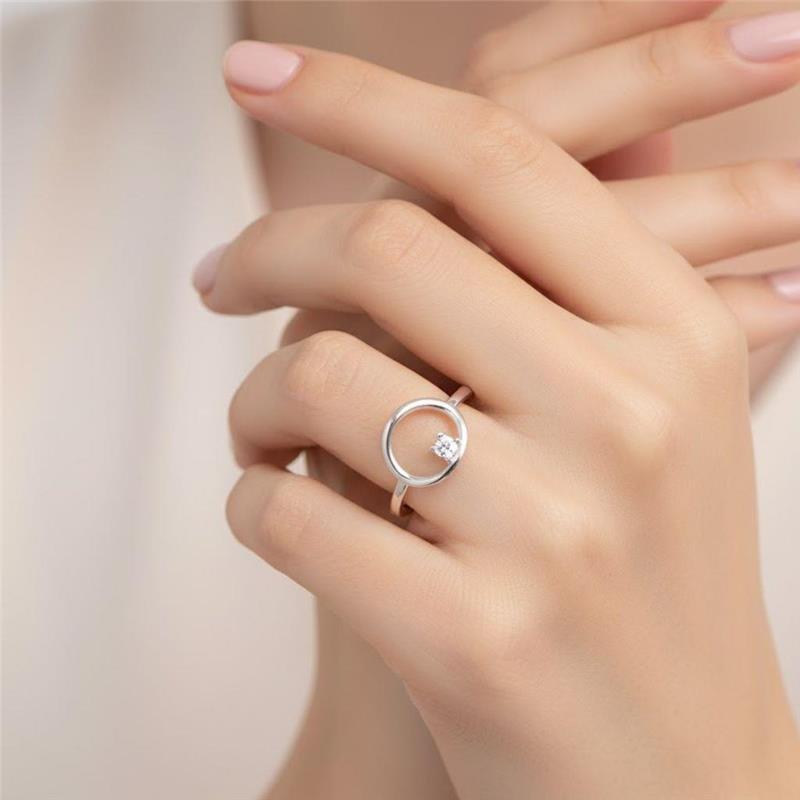 ANEL VAZADO COM ZIRCÔNIA DE PRATA 925