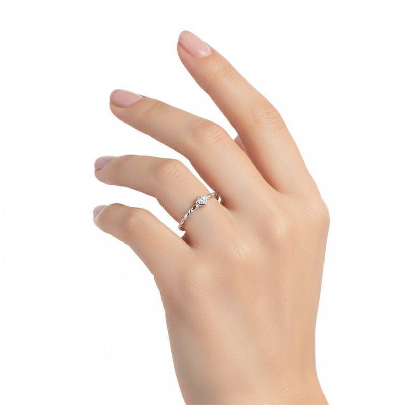 ANEL CORAÇÃOZINHO DE PRATA 925 