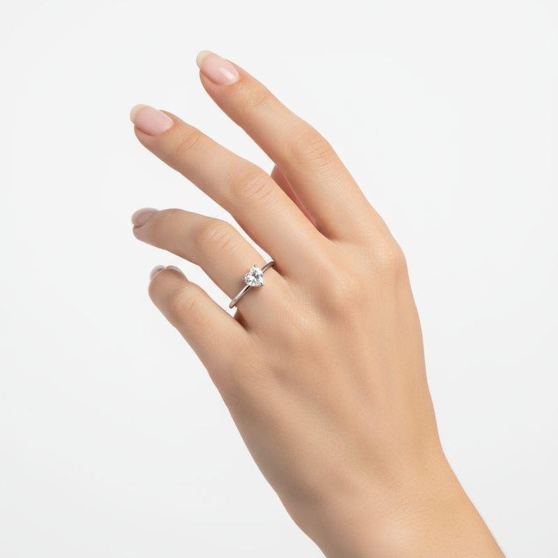 ANEL CORAÇÃO PRATA