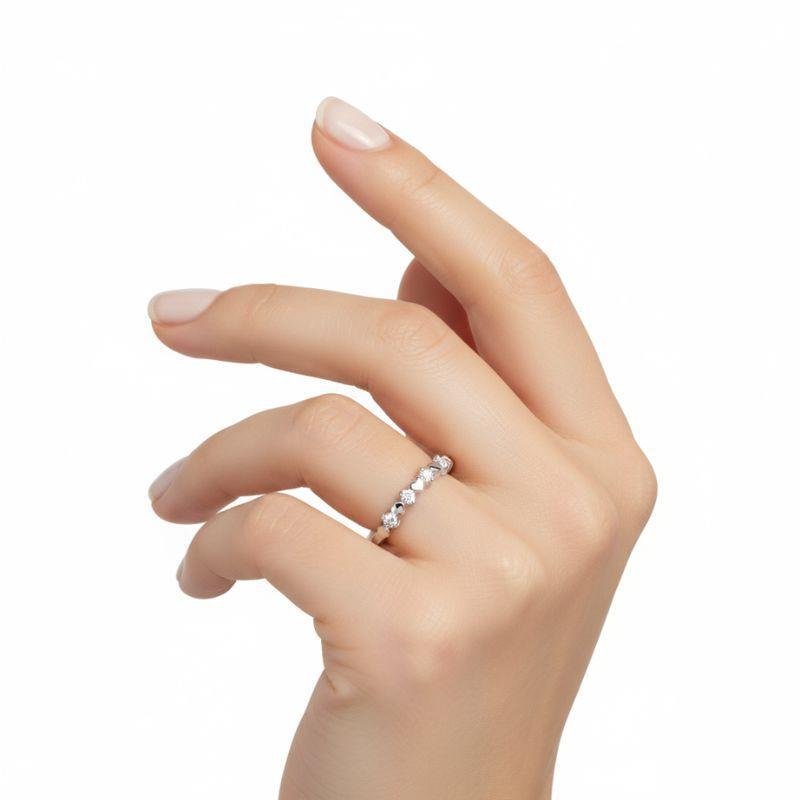 ANEL CORAÇÃO COM ZIRCÔNIA PRATA