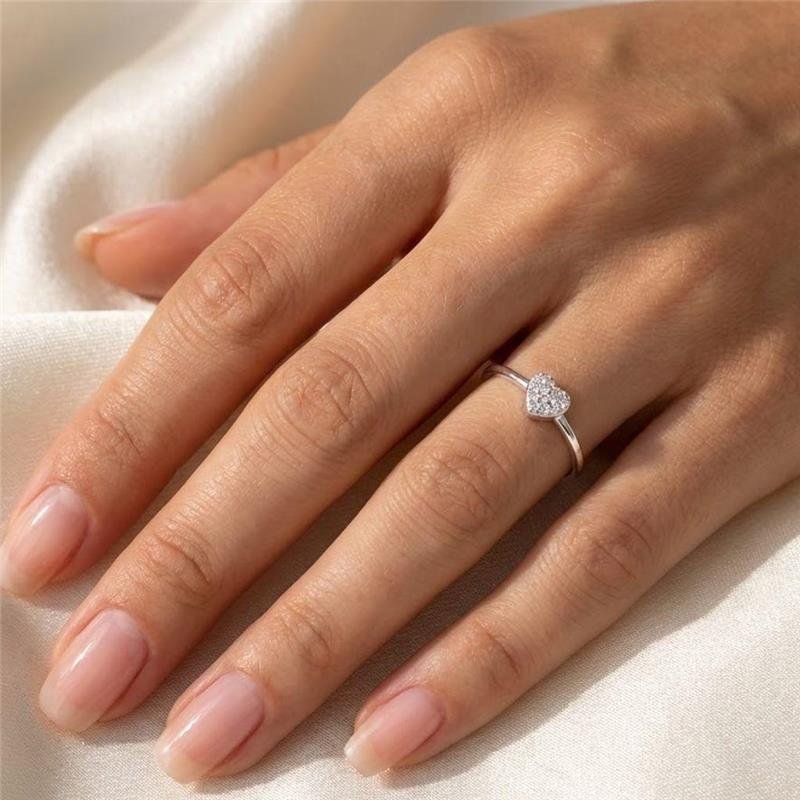 ANEL CORAÇÃO DE PRATA 925