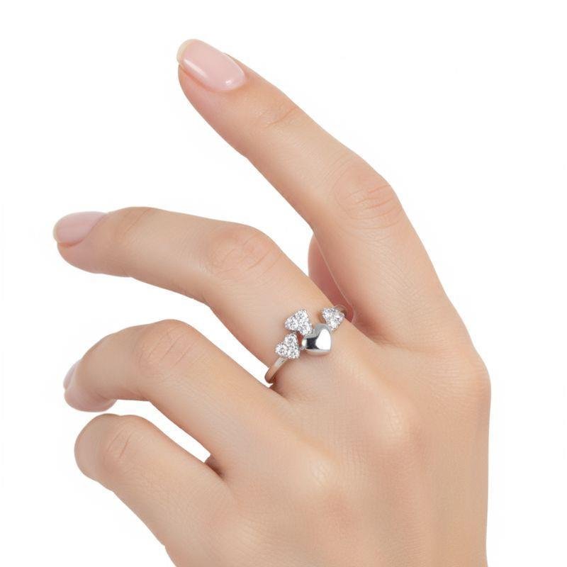 ANEL CORAÇÕES DE PRATA