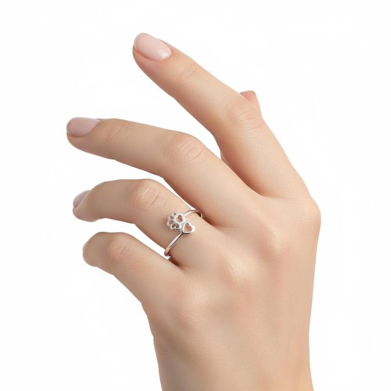 ANEL PATINHA E CORAÇÃO PRATA