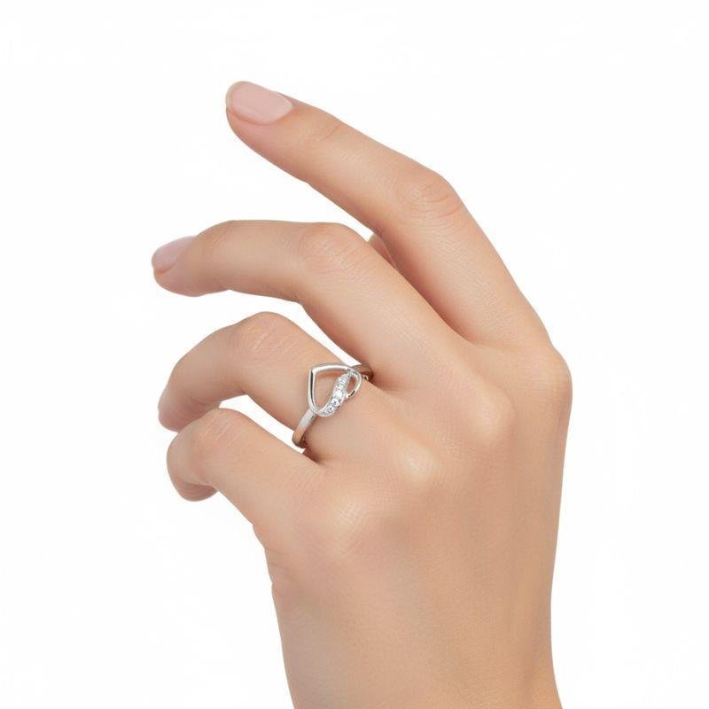 ANEL CORAÇÃO DE PRATA