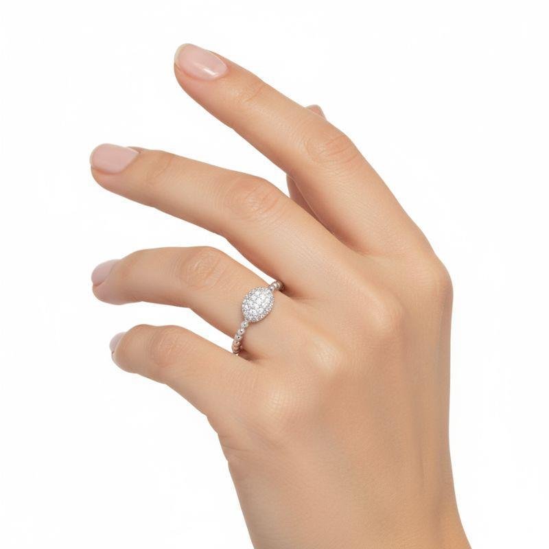 ANEL REDONDO CRAVEJADO DE PRATA