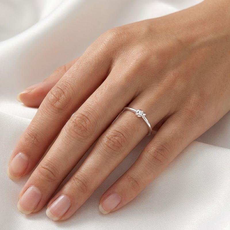 ANEL NÓ DE PRATA 925