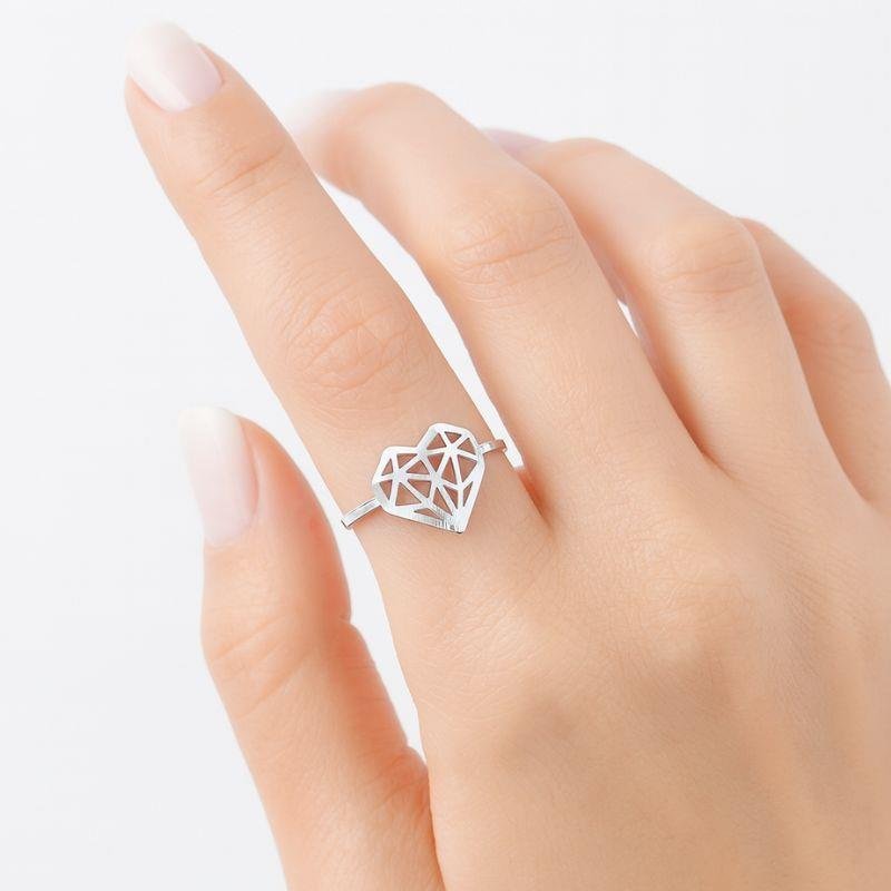 ANEL CORAÇÃO DE PRATA