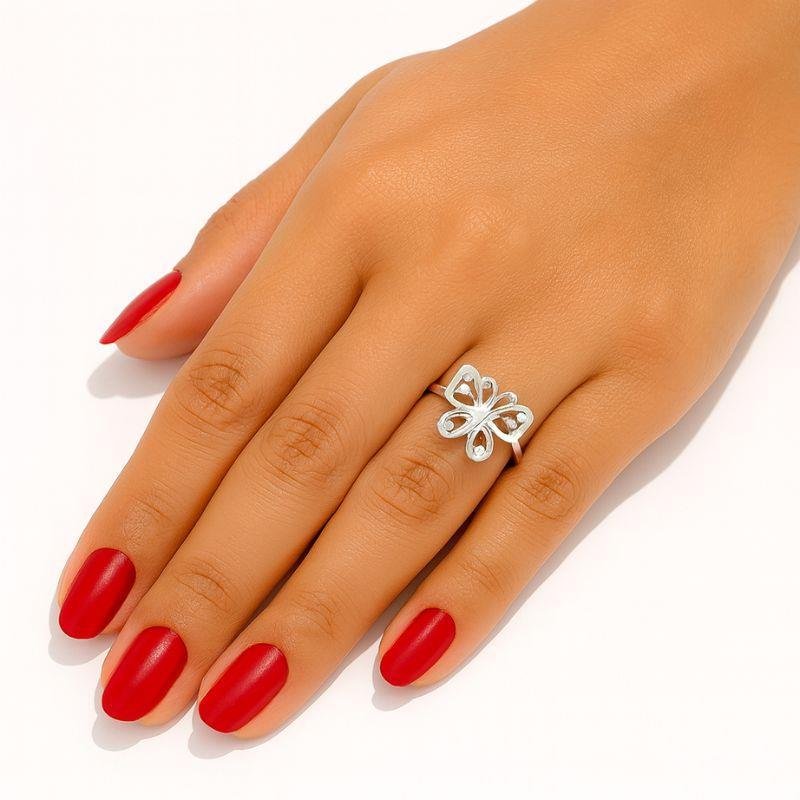 ANEL DE BORBOLETA PRATA