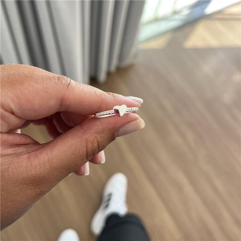 ANEL CORAÇÃO PRATA 