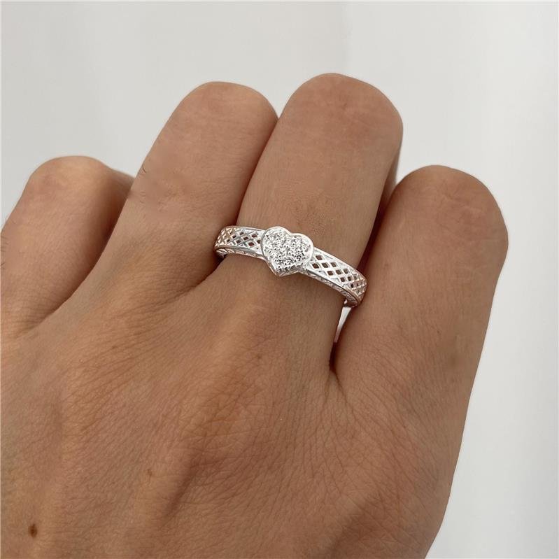 ANEL CORAÇÃO DE PRATA