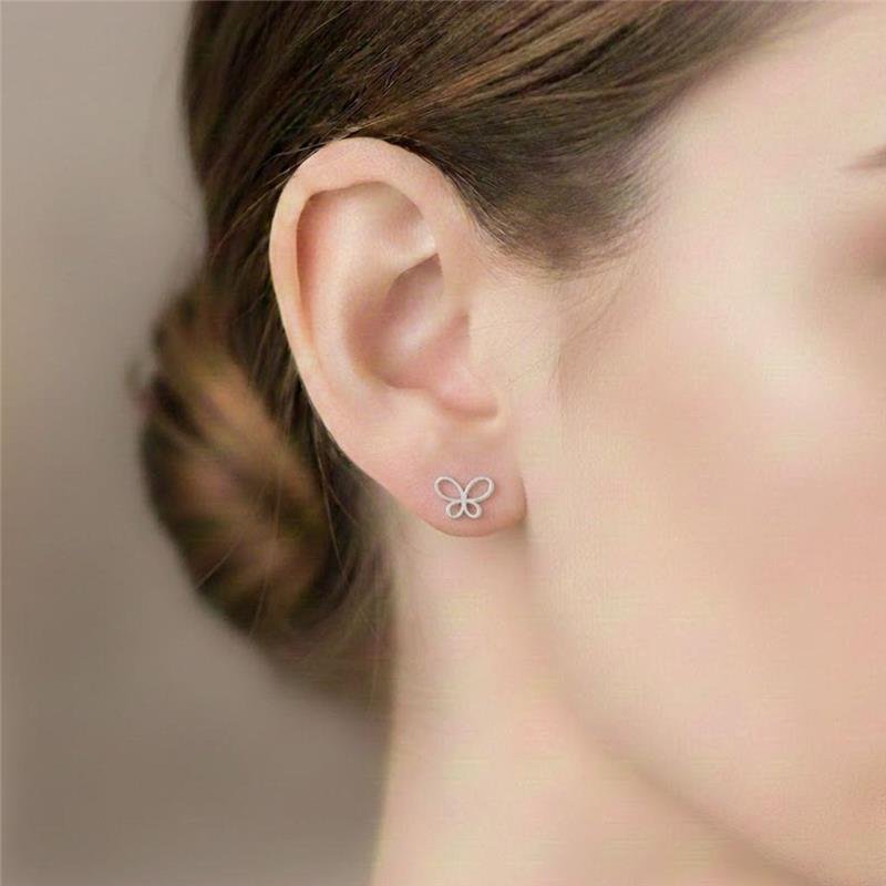 BRINCO BORBOLETA VAZADO EM PRATA 925