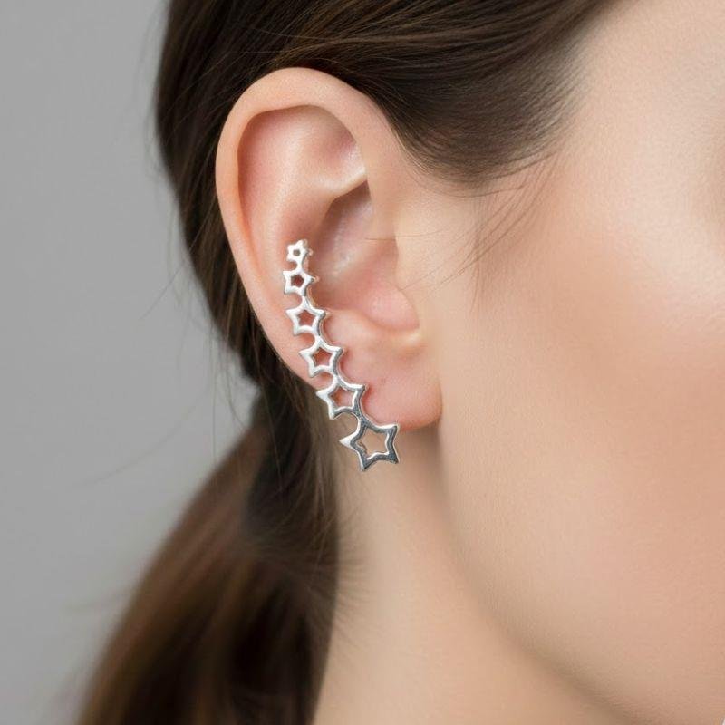 BRINCO ESTRELAS EM PRATA 925