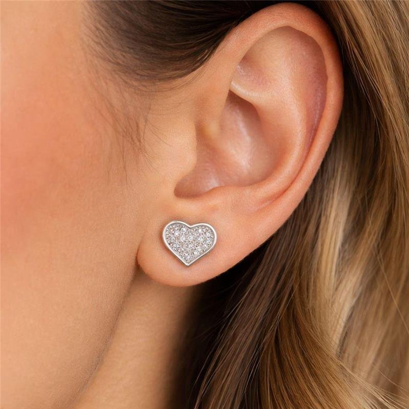 BRINCO CORAÇÃO CRAVEJADO EM PRATA 