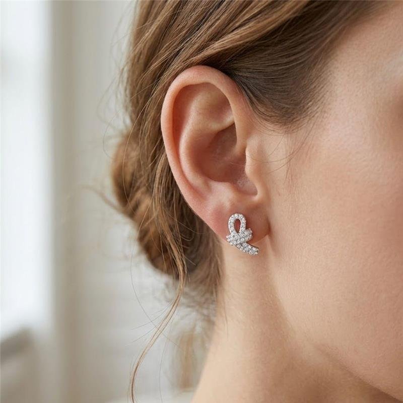 BRINCO NÓ COM ZIRCÔNIA EM PRATA 