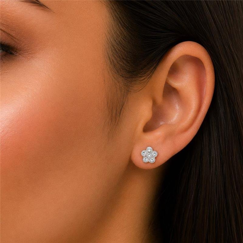 BRINCO FLOR PRATA 