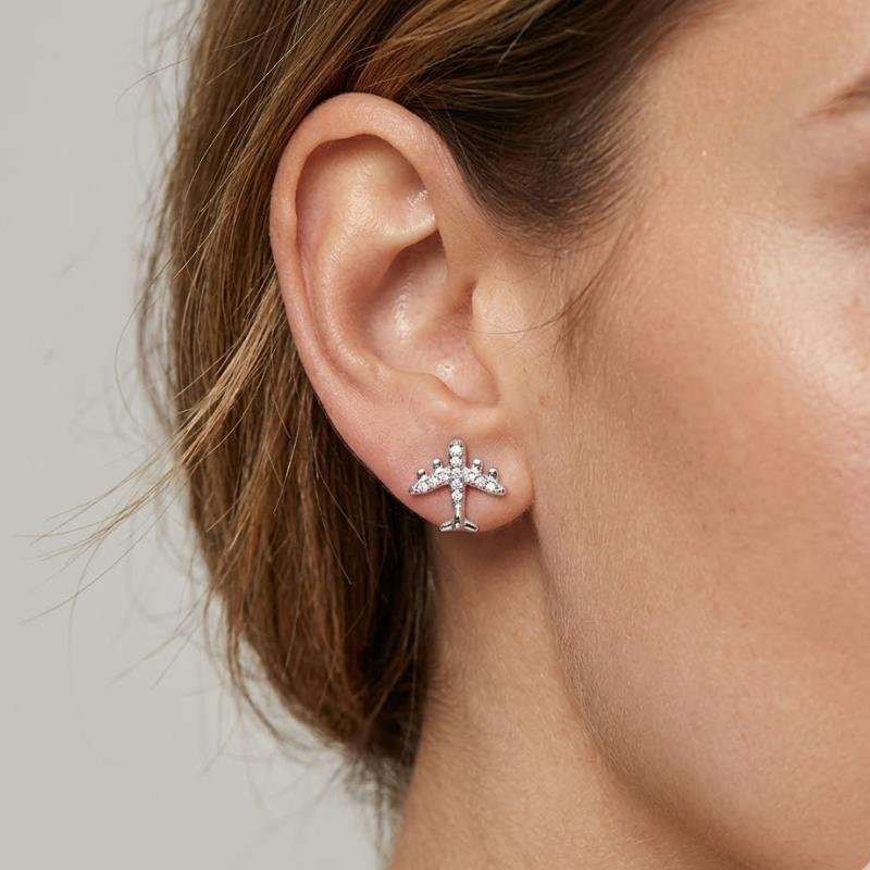BRINCO AVIÃO COM ZIRCÔNIAS EM PRATA 925