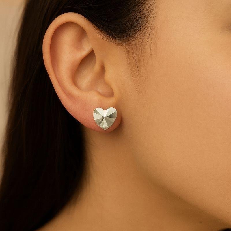 BRINCO CORAÇÃO ESTILO ORGÂNICO EM PRATA 925 