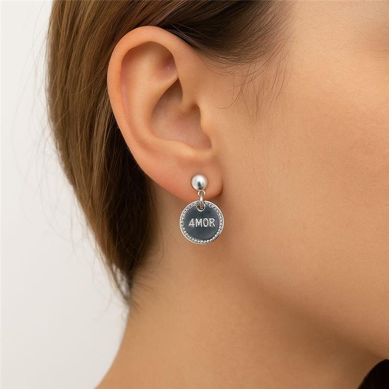 BRINCO AMOR EM PRATA 925 