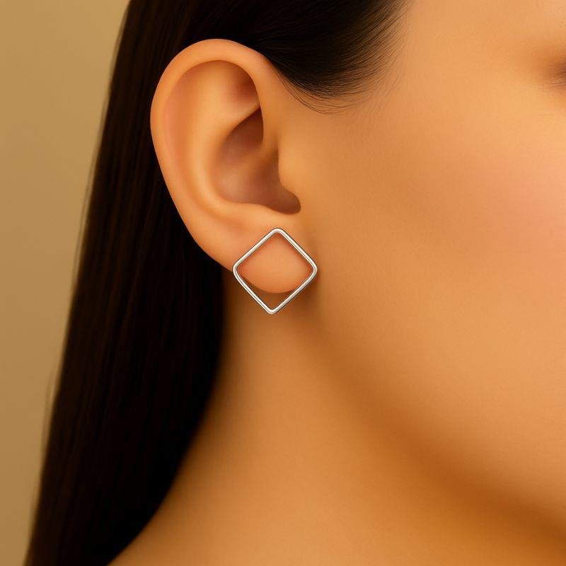 BRINCO LOSANGO EM PRATA 925 