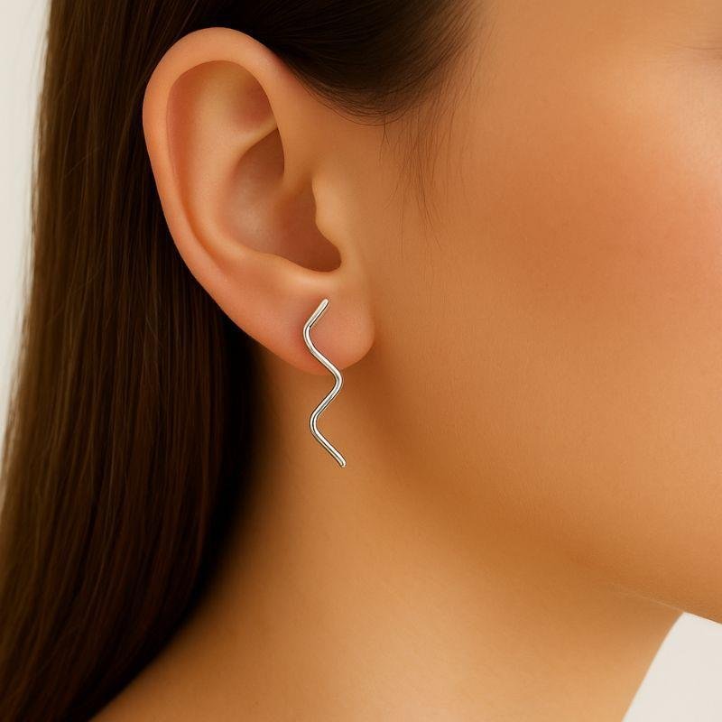 BRINCO EM ZIG ZAG EM PRATA 925