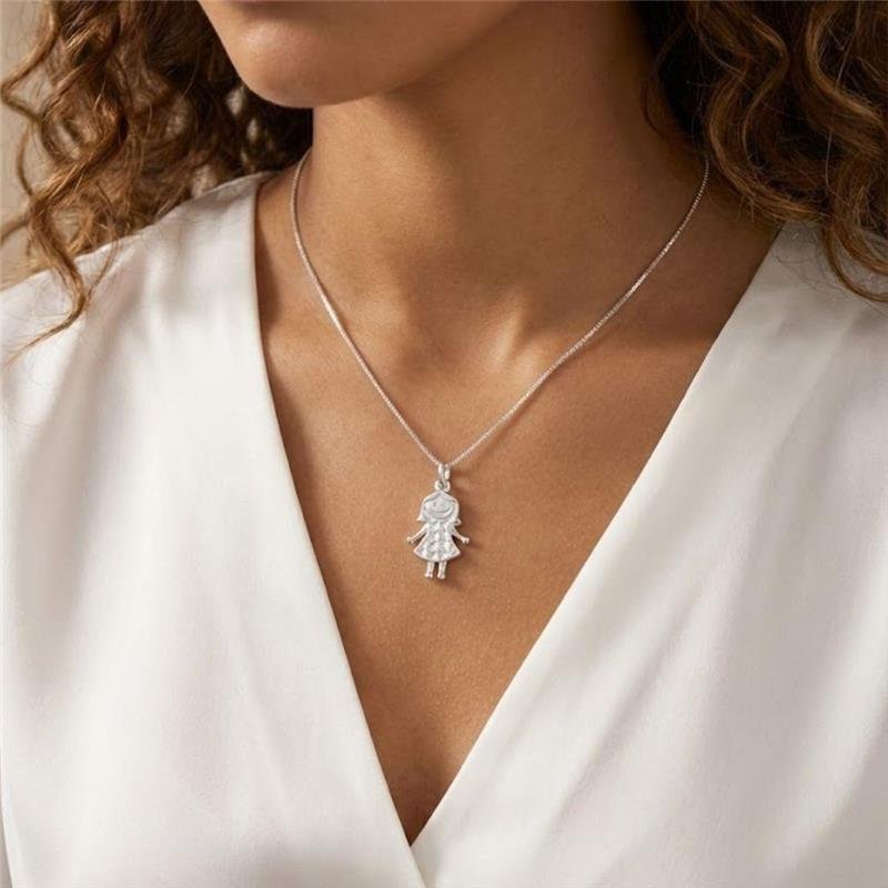 PINGENTE MENINA DE PRATA 925
