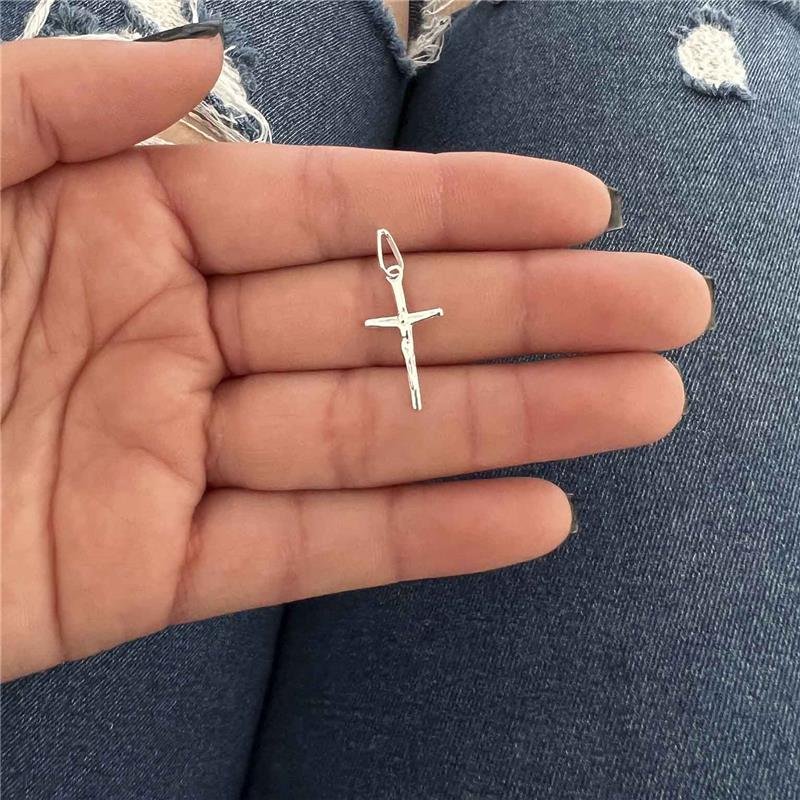PINGENTE CRUCIFIXO DE CRUZ PRATA