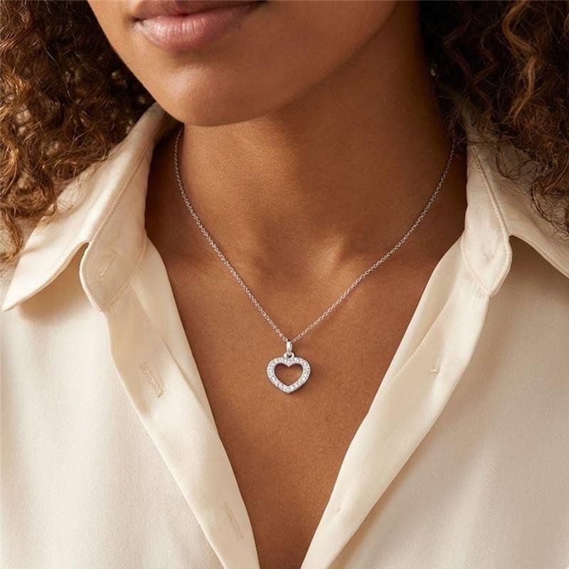 PINGENTE CORAÇÃO CRAVEJADO DE PRATA 925