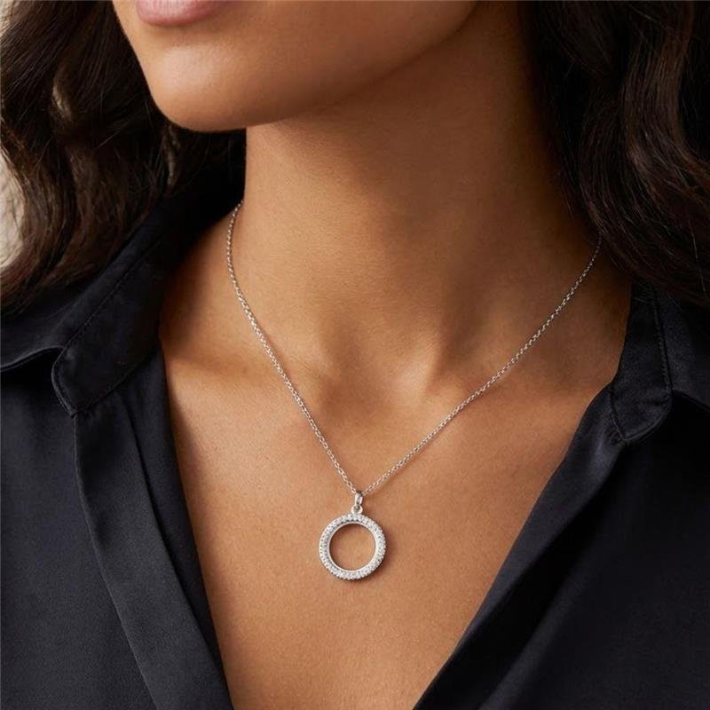 PINGENTE CÍRCULO CRAVEJADO EM PRATA 925