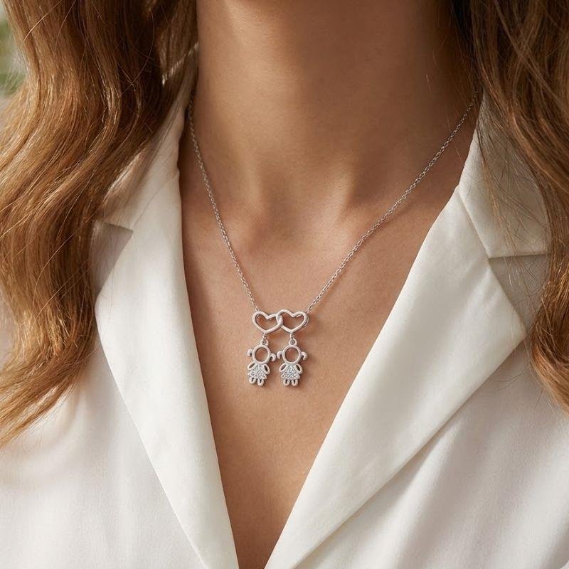 BRINCO MENINAS COM CORAÇÕES DE PRATA 925