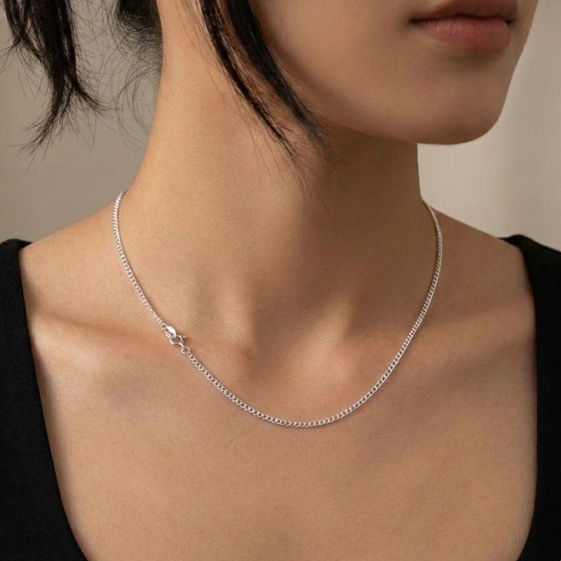 CORRENTE DE PRATA MASCULINA GRUMET 1,60MM