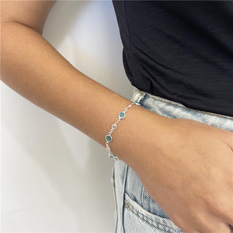 PULSEIRA COM PEDRINHAS DE PRATA