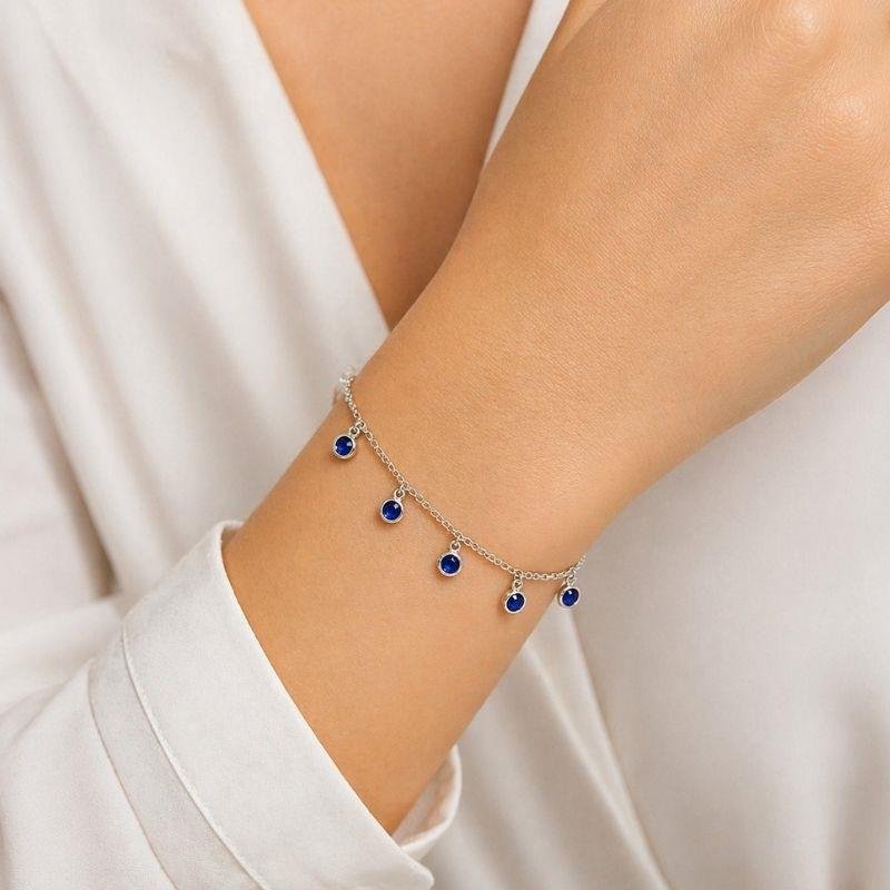 PULSEIRA COM PEDRINHAS DE PRATA M