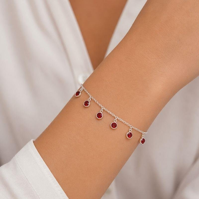 PULSEIRA COM PEDRINHAS DE PRATA M