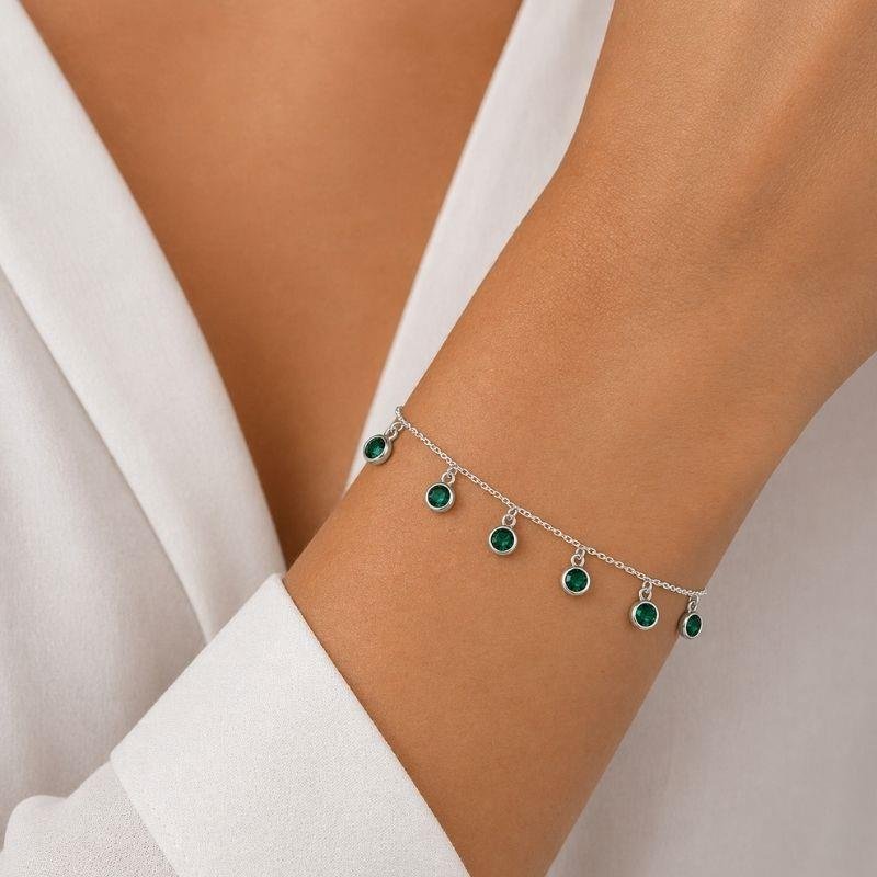 PULSEIRA COM PEDRINHAS DE PRATA M