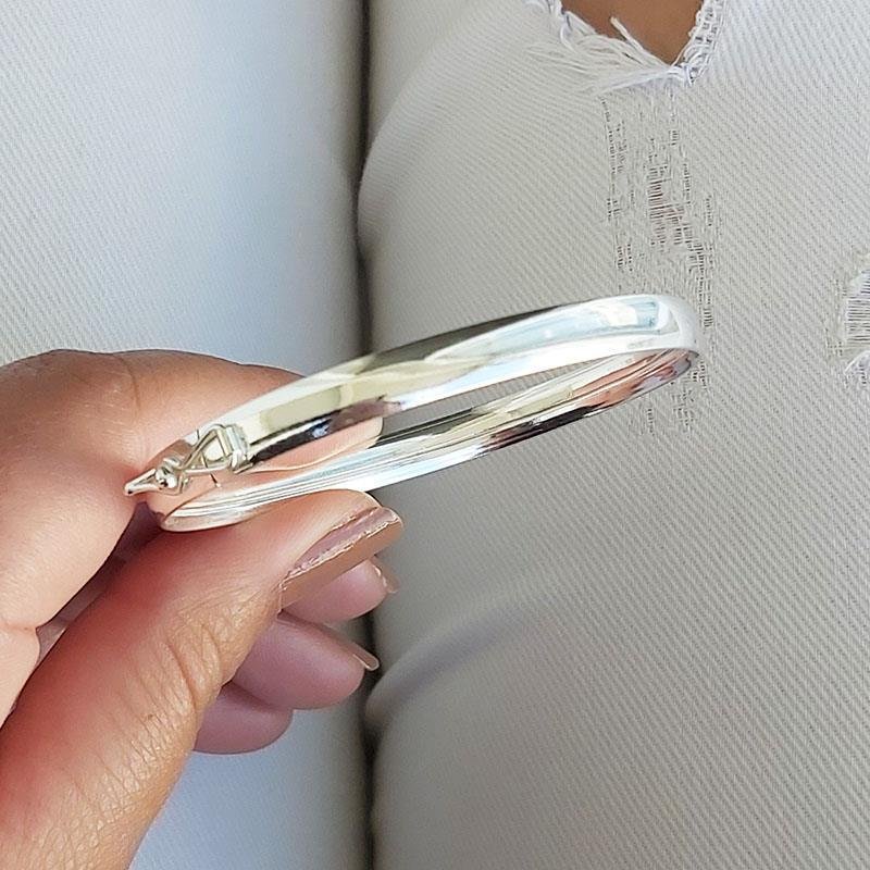 BRACELETE LISO PRATA 925 COM FECHO TRAVA