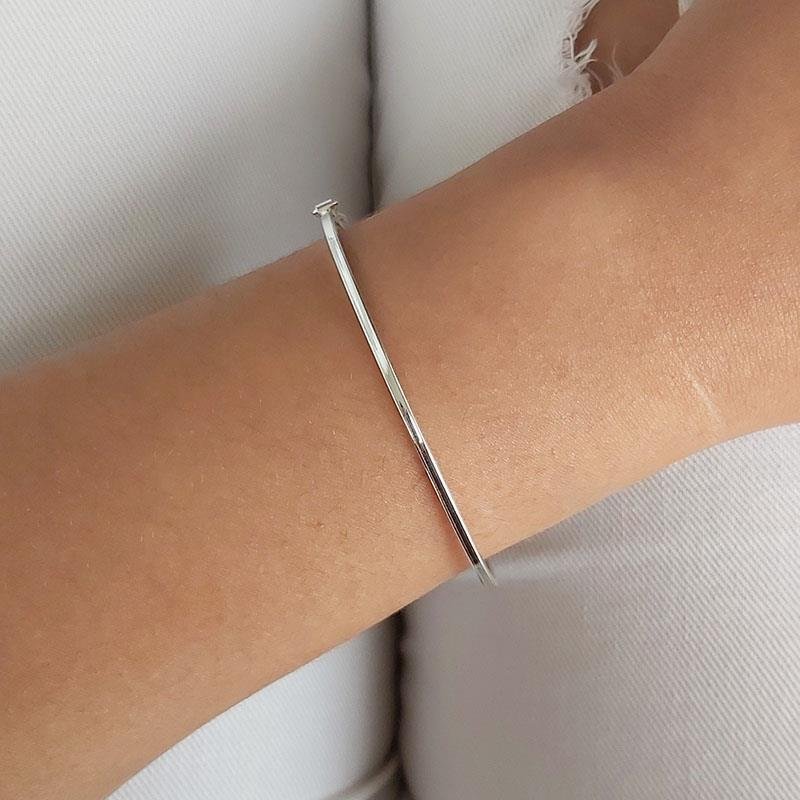 BRACELETE FIO QUADRADO DE PRATA
