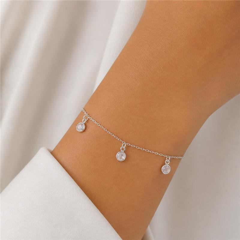 PULSEIRA COM PONTOS DE LUZ DE PRATA