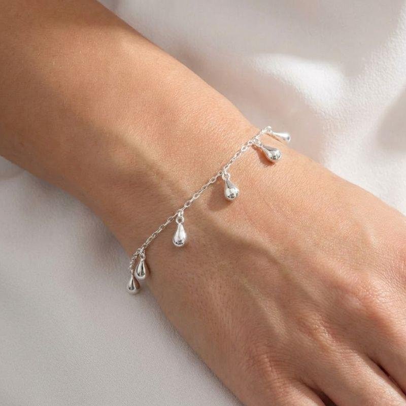 PULSEIRA GOTAS DELICADAS DE PRATA 925