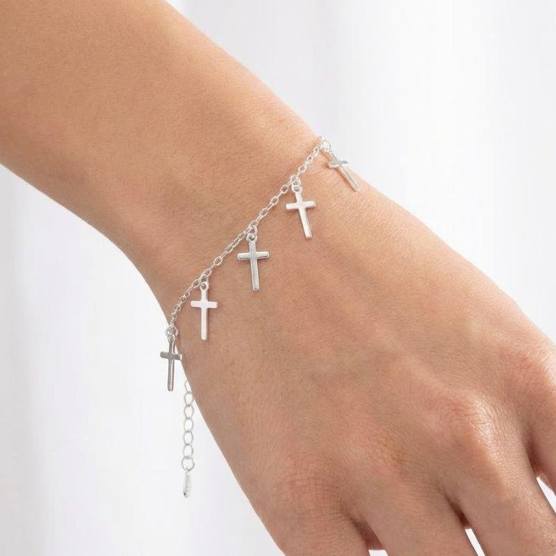PULSEIRA COM CRUZ DE PRATA 925