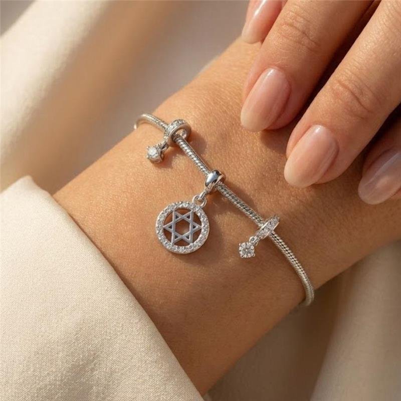 BERLOQUE ESTRELA DE DAVI DE PRATA 925 COM ZIRCÔNIAS